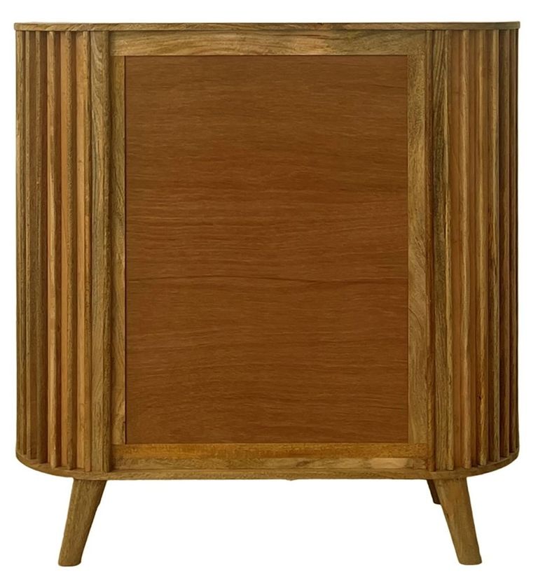 Slated Mango Wood Small Sideboard - 2 Doors