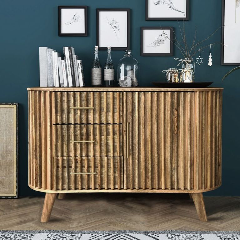 Slated Mango Wood Small Sideboard