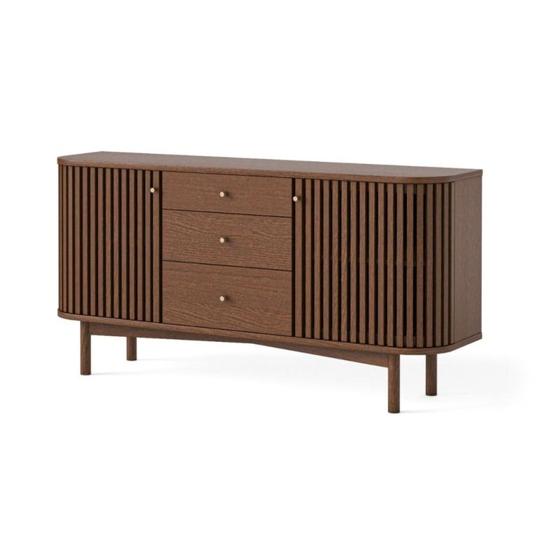 Soho Sideboard - 2 Door - Slatted - 140cm - Dark Oak