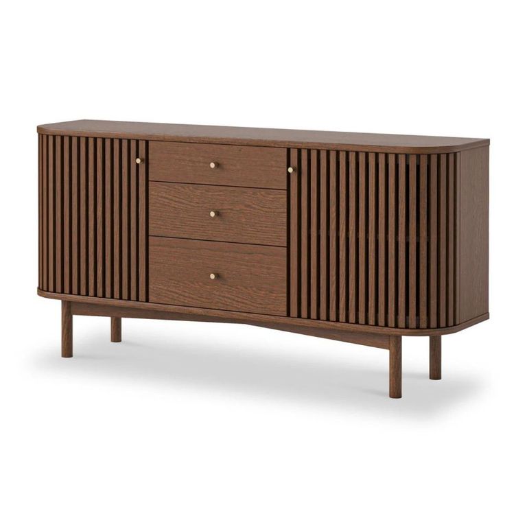 Soho Sideboard - 2 Door - Slatted - 140cm - Dark Oak