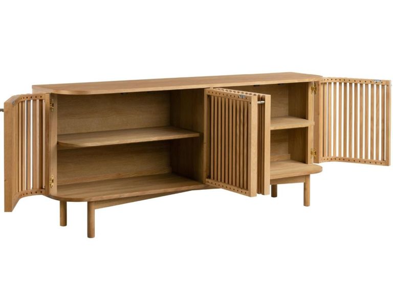 Soho Large Sideboard - 4 Door - Slatted - Oak