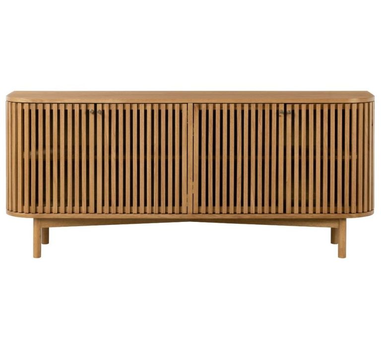 Soho Large Sideboard - 4 Door - Slatted - Oak