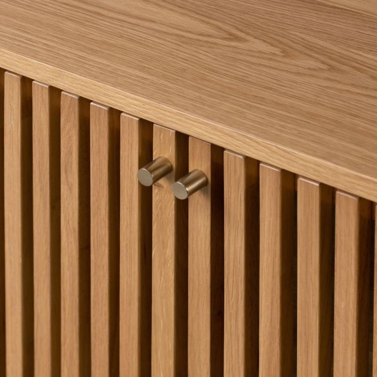 Soho Large Sideboard - 4 Door - Slatted - Oak