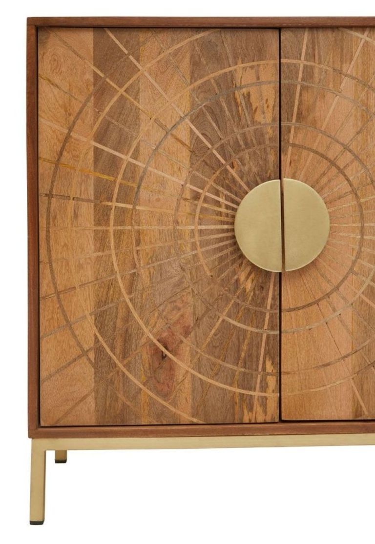 Sona Sideboard - Sunburst - Small - 2 Door - Brown Mango Wood