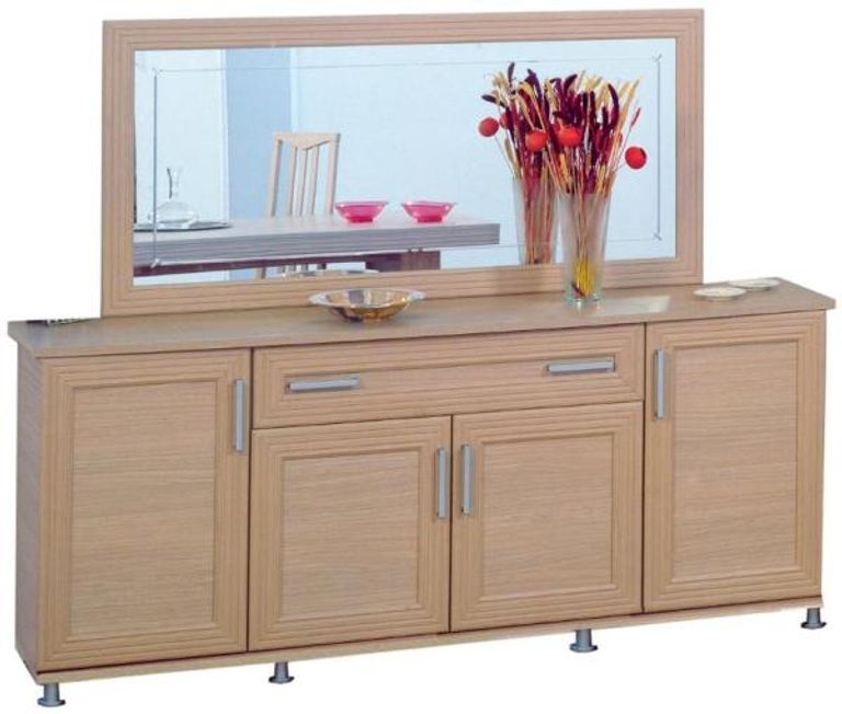 Sonia Light Oak Italian Extra Large Buffet Sideboard - 4 Doors