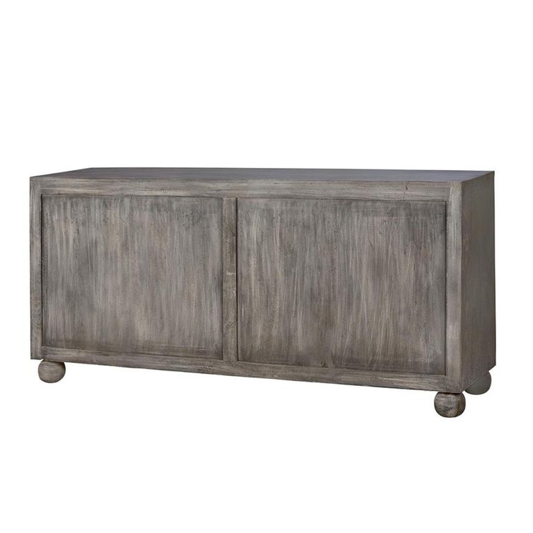 Spanish Sideboard - Grey Carved Mango Wood - 3 Door - Large - 172cm