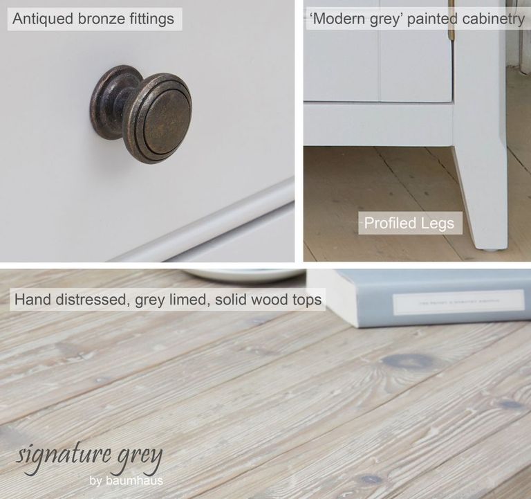 Signature Grey Painted Sideboard - 2 Door - 3 Drawer