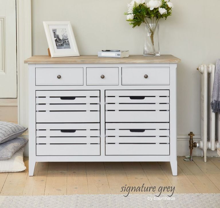 Signature Grey Painted Sideboard - 7 Drawer