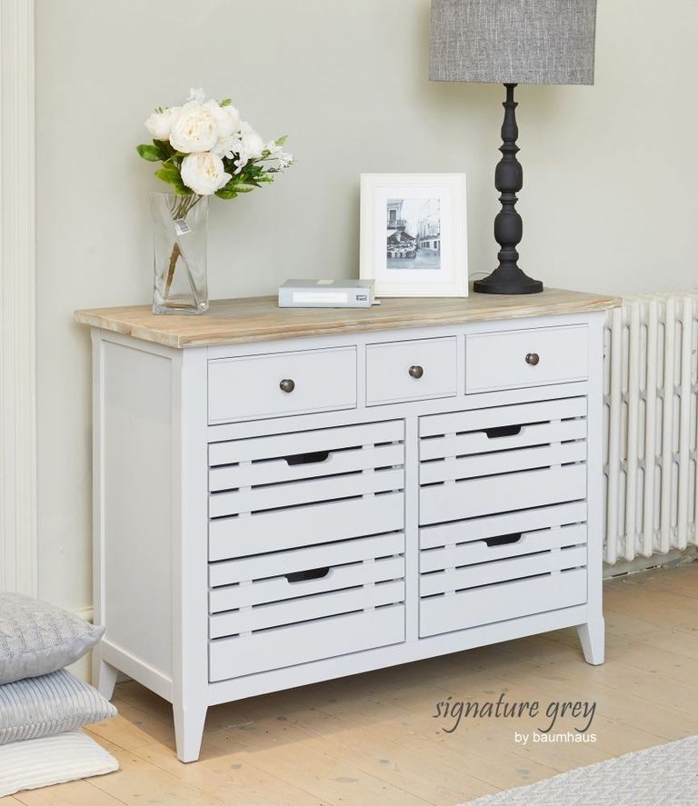 Signature Grey Painted Sideboard - 7 Drawer