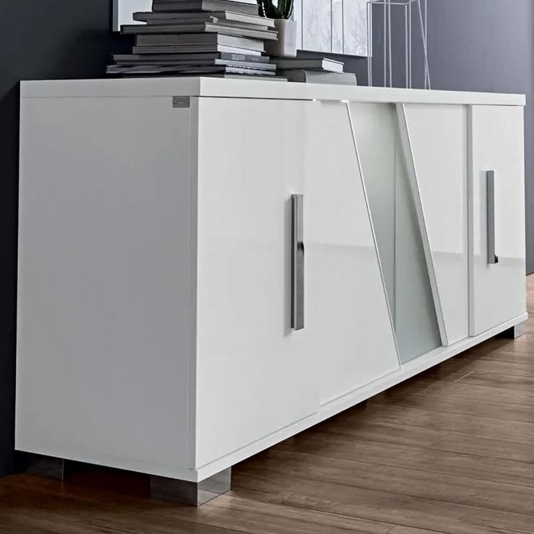 Lisa Buffet Sideboard - 202cm - 4 Door - White High Gloss