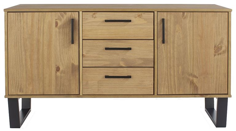 Texas Industrial Style Oak Effect 2 Door Medium Sideboard