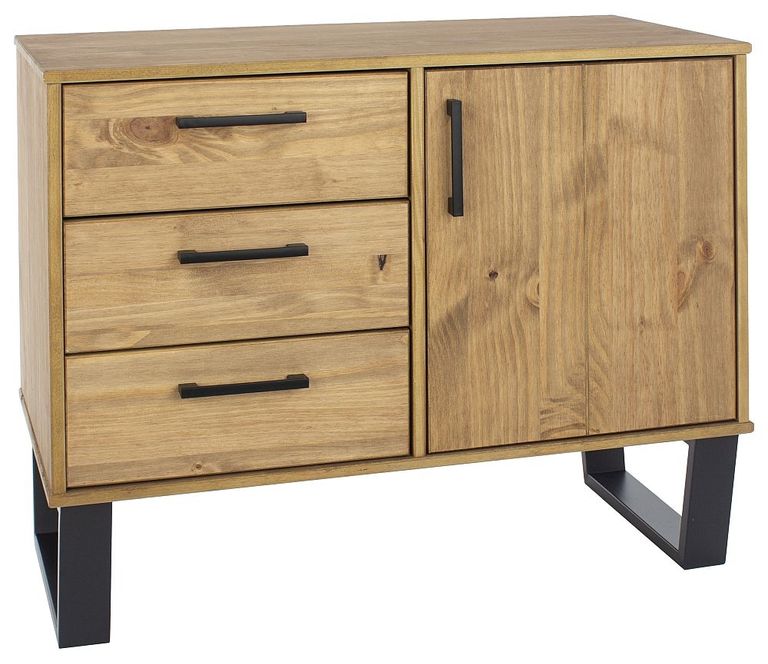 Texas Industrial Style Oak Effect 90cm Small Sideboard