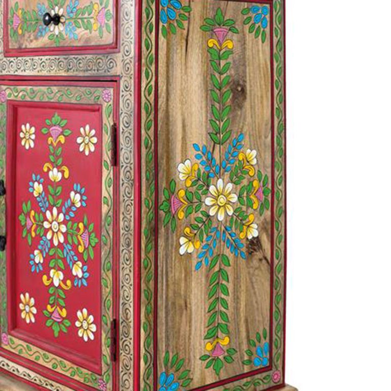Trapani Sideboard - Red Mango Wood - Painted - 2 Door - Small - 90cm