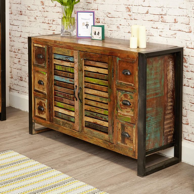 Urban Chic Reclaimed Sideboard - 2 Door - 6 Drawer