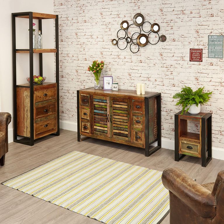 Urban Chic Reclaimed Sideboard - 2 Door - 6 Drawer