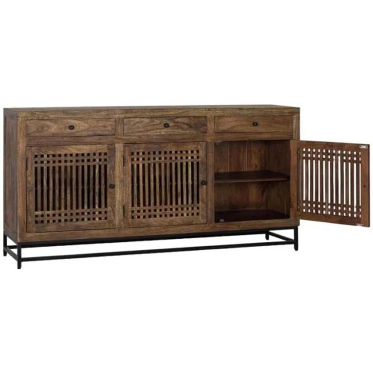 Uvalda Sideboard - Acacia Wood - Slatted - 3 Door - Extra Large - 180cm