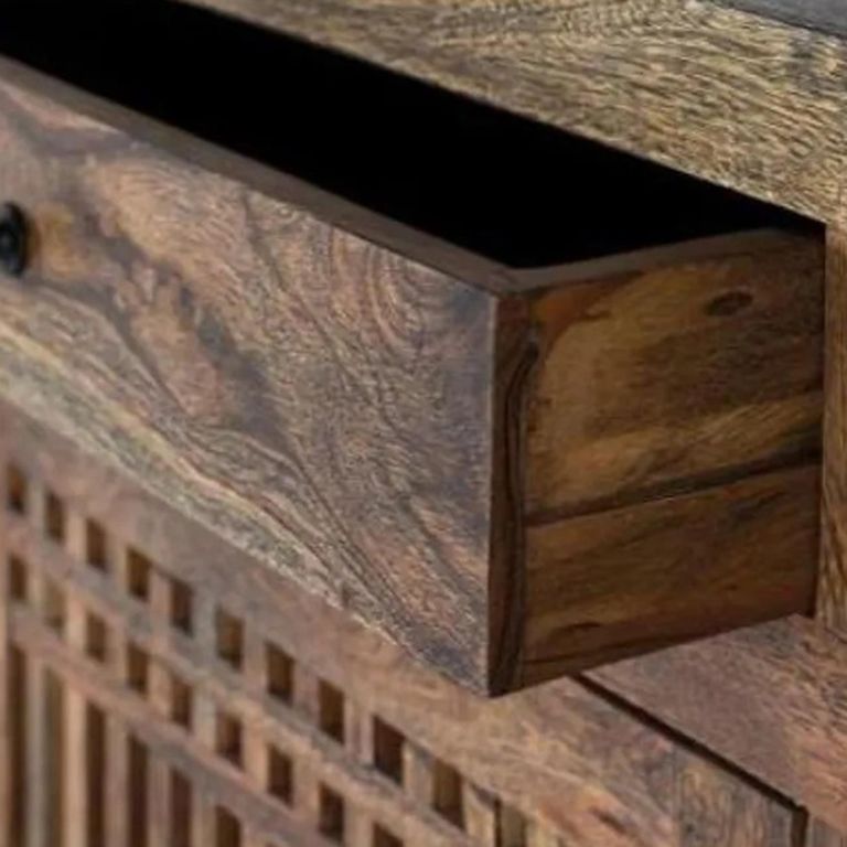 Uvalda Sideboard - Acacia Wood - Slatted - 3 Door - Extra Large - 180cm