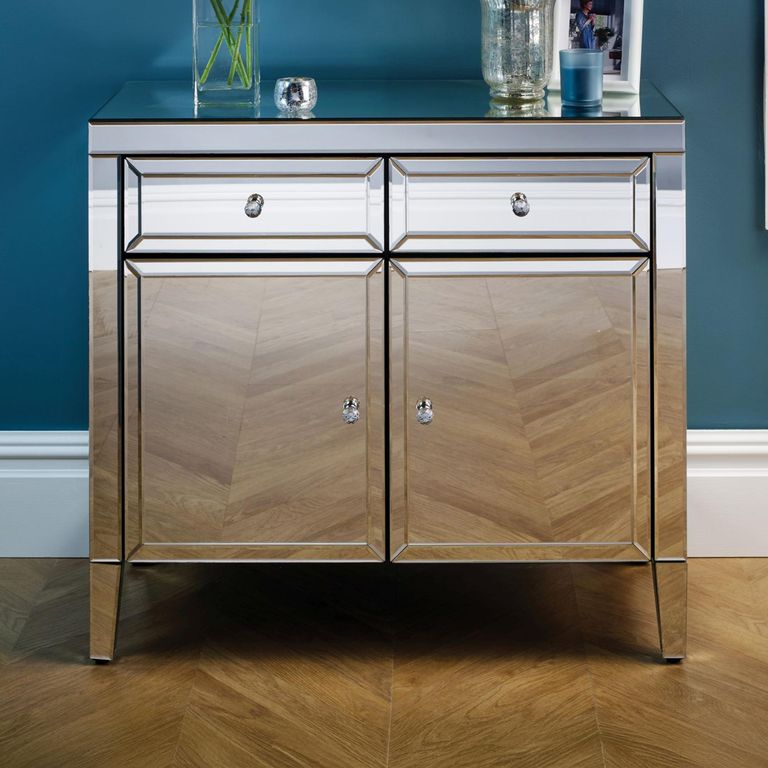 Valencia Small Sideboard - 90cm - 2 Door - Mirrored