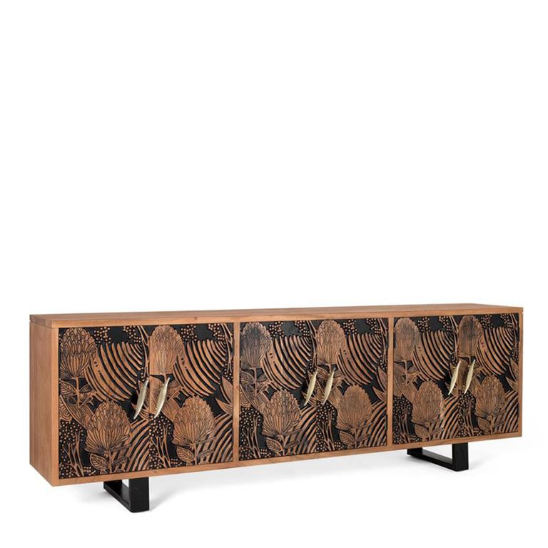 Valentia Artisan 6 Door Extra Large Sideboard - 220cm - Acacia Wood
