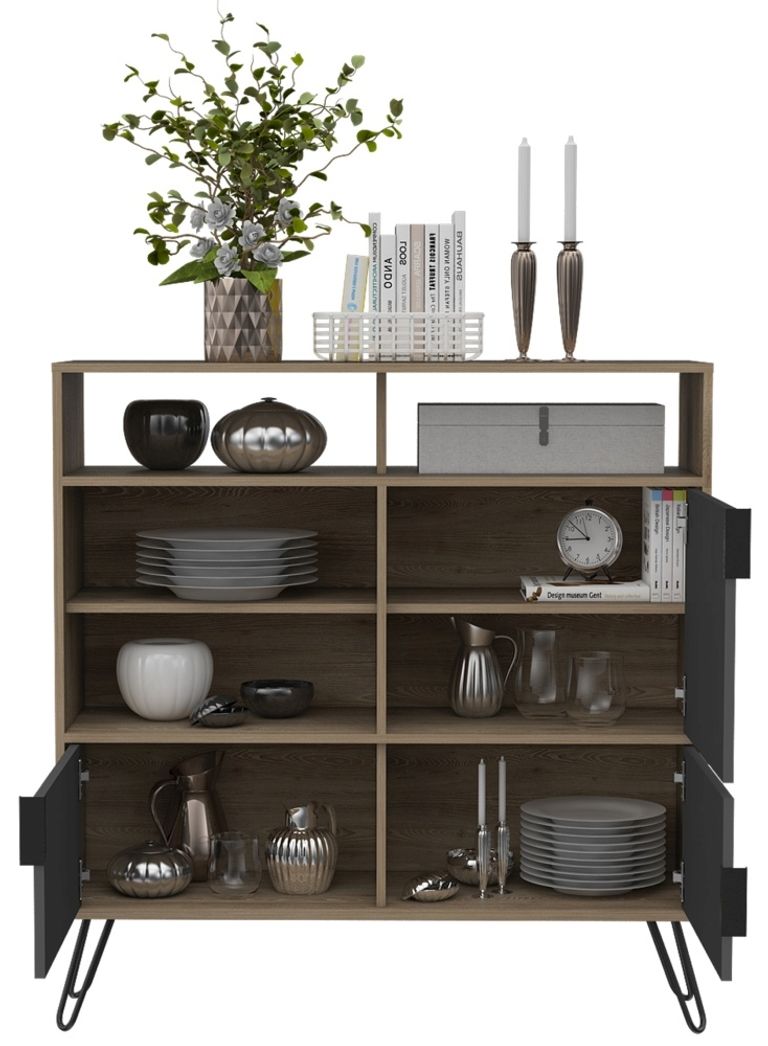 Vegas Grey Medium Sideboard with Hairpin Legs