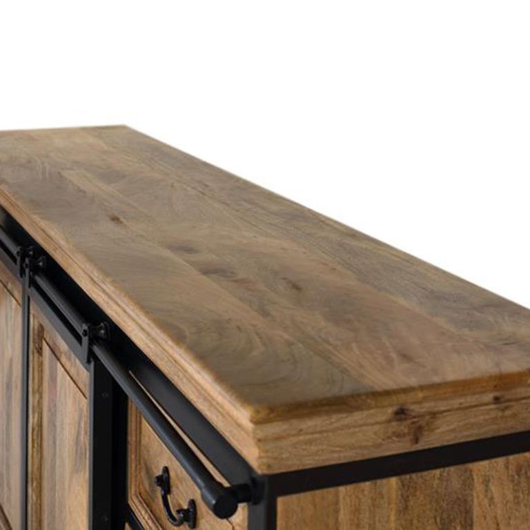 Varese Sideboard - Natural Mango Wood - 2 Door - Sliding - Extra Large - 200cm
