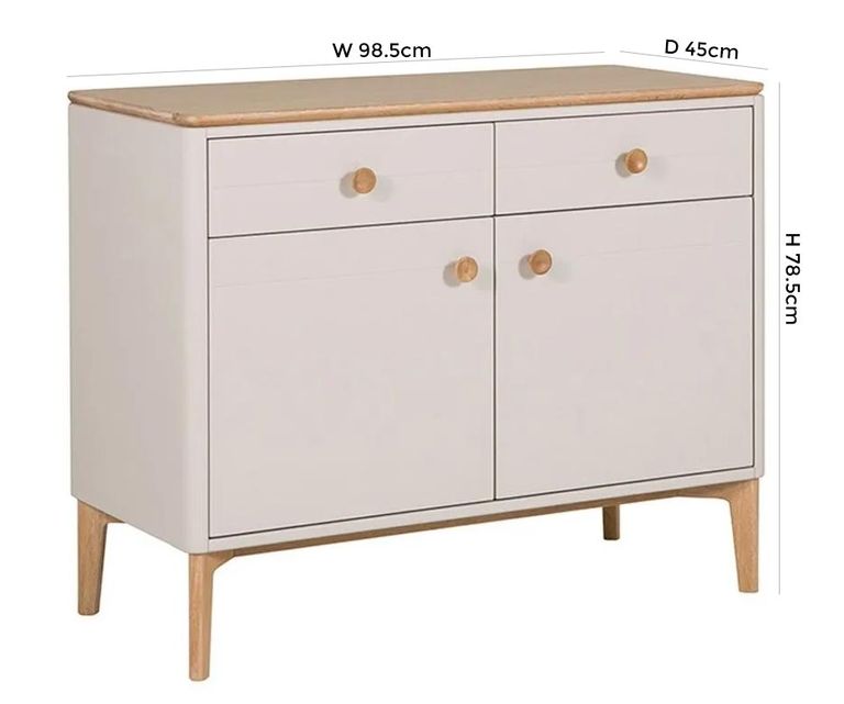 Marlow Small Sideboard - 2 Door - 2 Drawer - Cashmere Oak