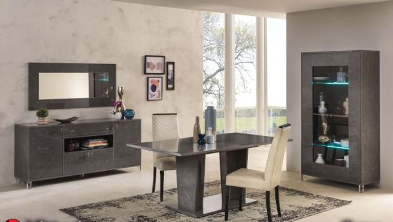 Vittoria Grey Italian 190cm Extra Large 4 Door Sideboard