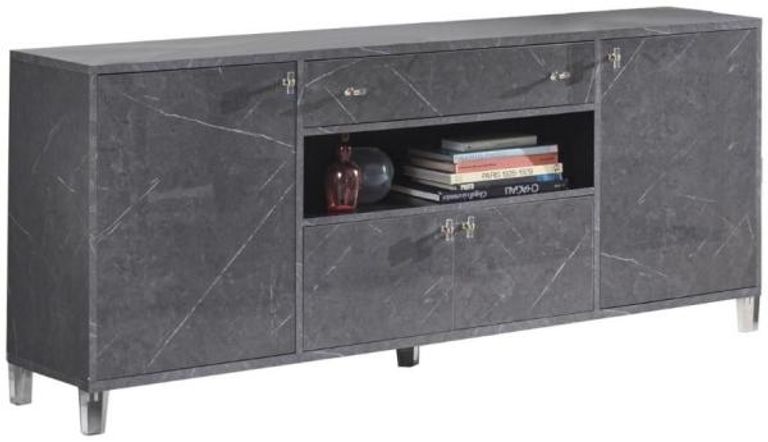 Vittoria Grey Italian 190cm Extra Large 4 Door Sideboard