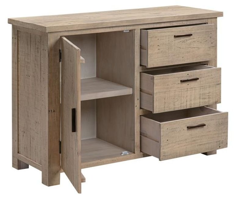 Washed Grey Reclaimed Pine Compact Sideboard