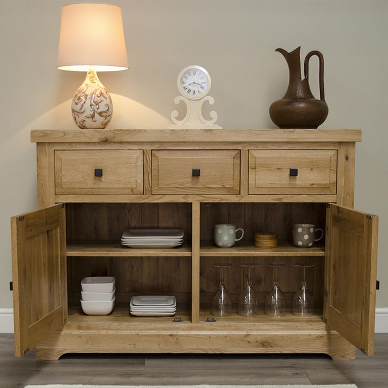 Deluxe Sideboard - 2 Door - Medium - 130cm - Oak