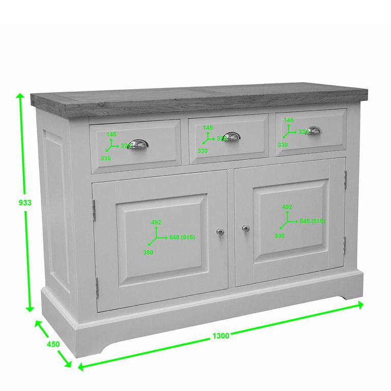 Deluxe Painted Sideboard - 2 Door - Medium - 130cm