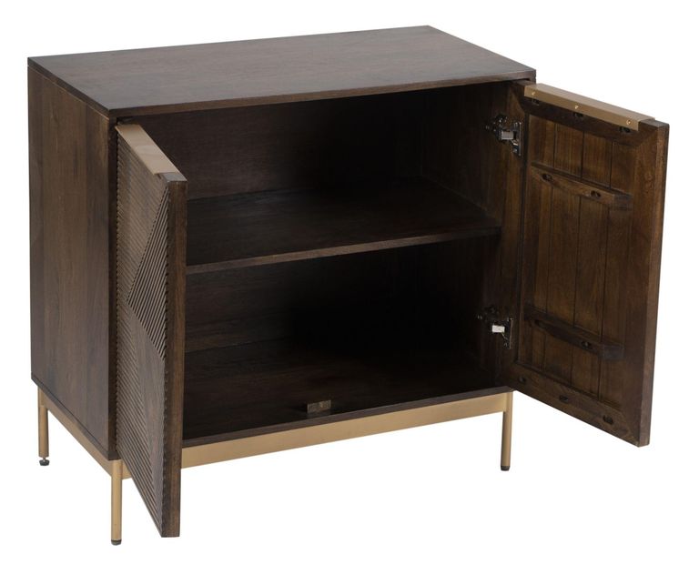 Zaine Walnut 80cm Small Sideboard - 2 Doors