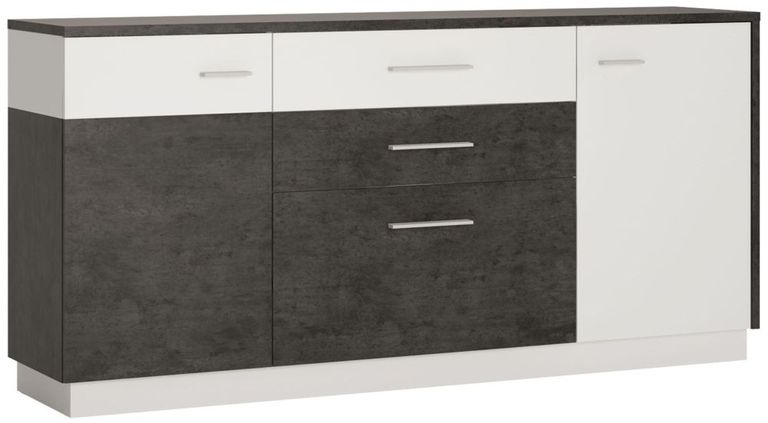Zingaro Grey and White Extra Large Sideboard - 2 Doors