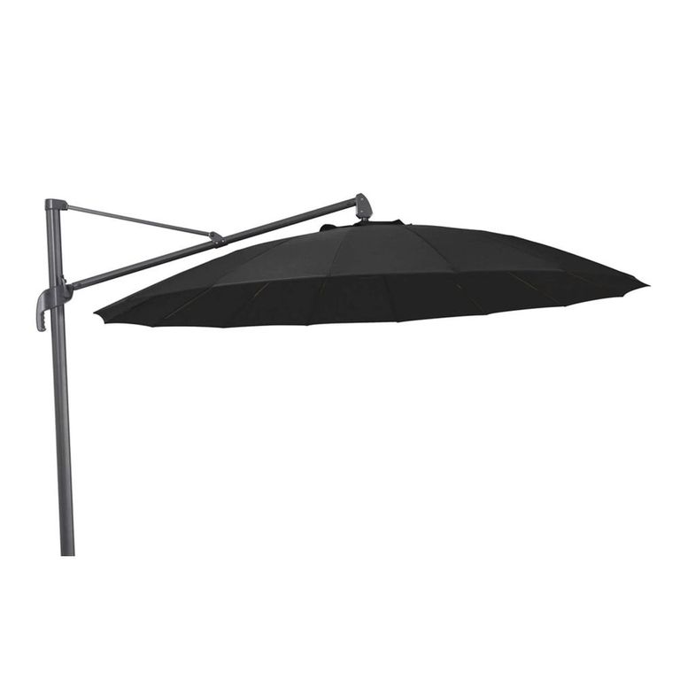 Outdoor Cantilever Parasol - 300cm - Round - Aluminium - with Plastic Fillable Base - Charcoal