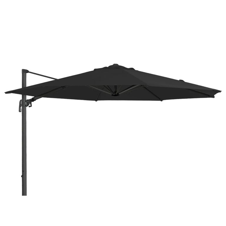 Outdoor Cantilever Parasol - 350cm - Round - Aluminium - with Plastic Fillable Base - Charcoal