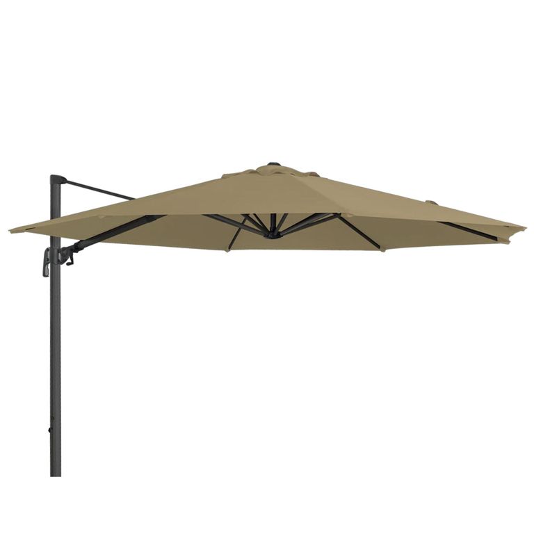 Outdoor Cantilever Parasol - 350cm - Round - Aluminium - with Plastic Fillable Base - Taupe