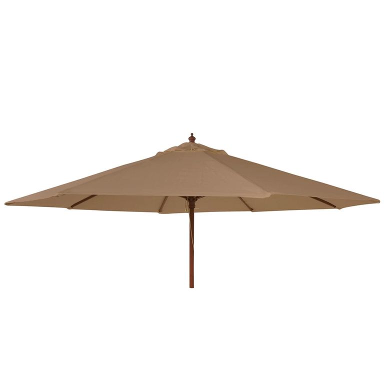 Outdoor Parasol - 300cm - Round - Eucalyptus Wood - with Granite Base - Taupe