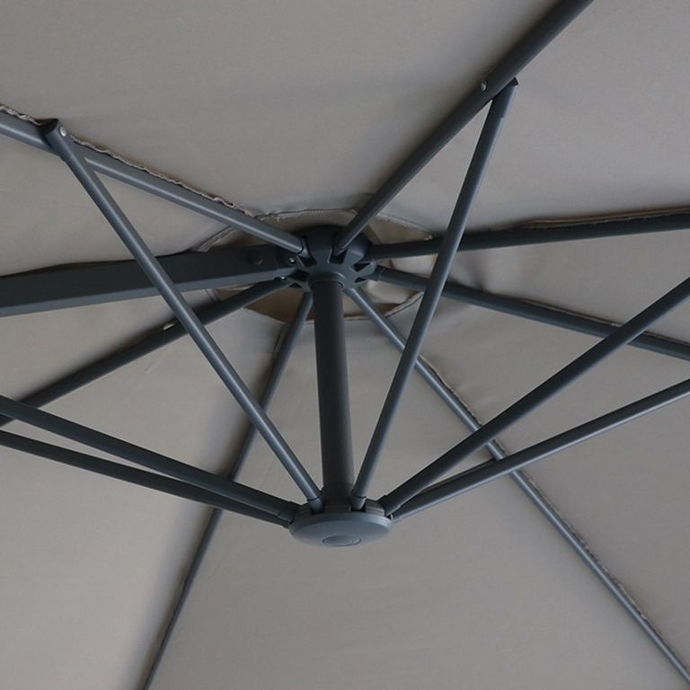 Helios Outdoor Cantilever Parasol - 3cm - Round - with Base - Clay Beige