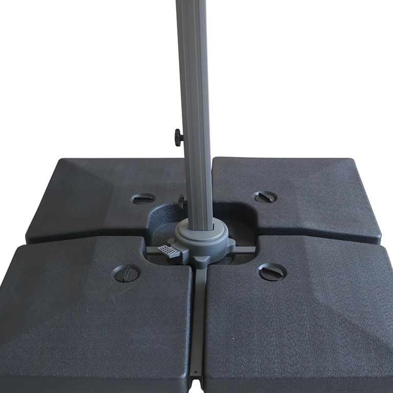 Helios Outdoor Cantilever Parasol - 3cm - Round - with Base - Clay Beige