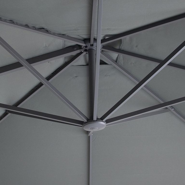 Helios Outdoor Cantilever Parasol - 3cm x 3cm - Square - with Base - Oil Green