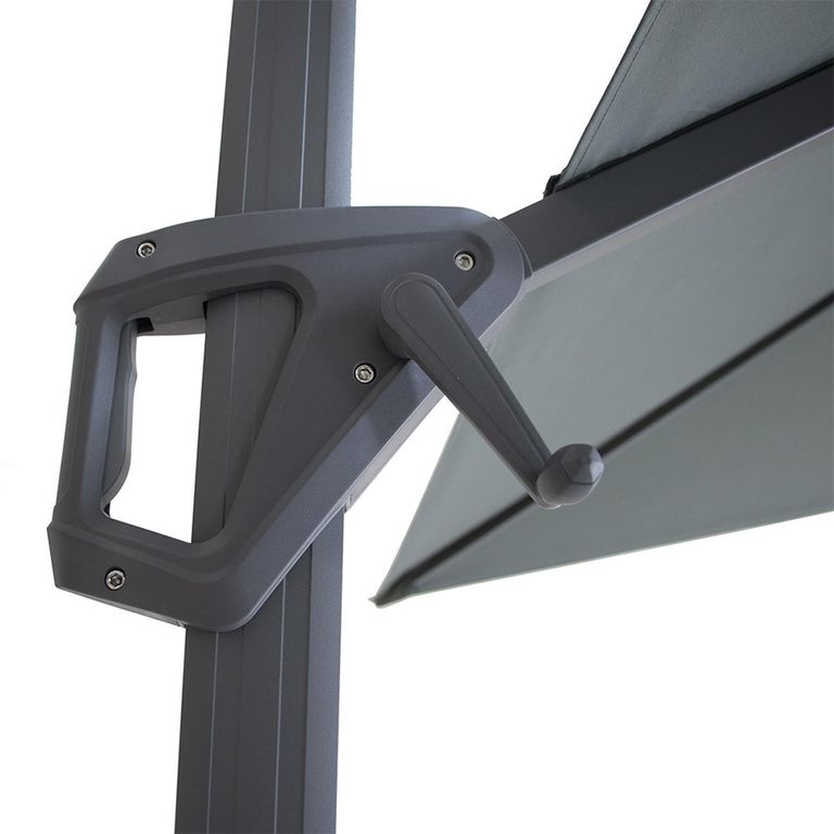 Helios Outdoor Cantilever Parasol - 3cm x 3cm - Square - with Base - Oil Green