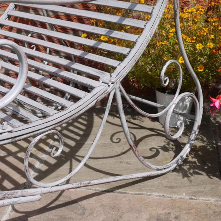 Garden Lounger - Antique Grey Metal