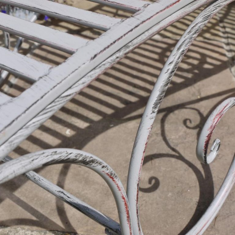 Garden Lounger - Antique Grey Metal