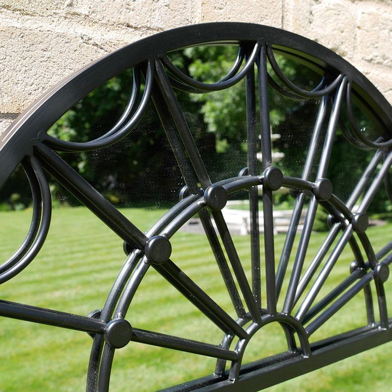 Garden Mirror - Arch - Black Metal - Garden