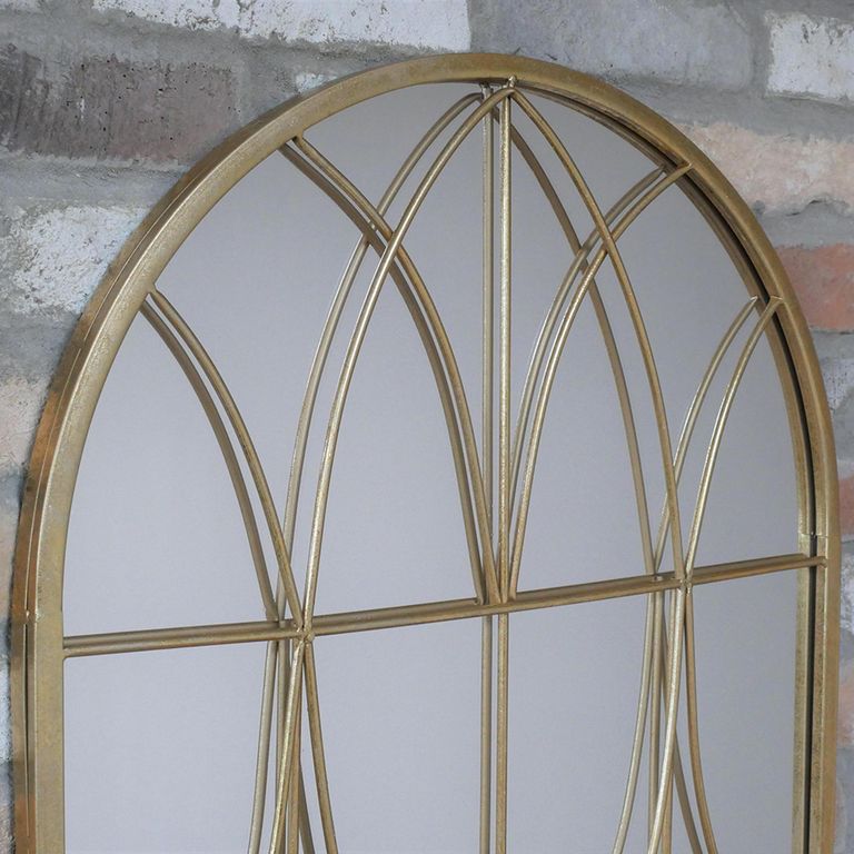Wall Mirror - Arch - Gold Metal Frame