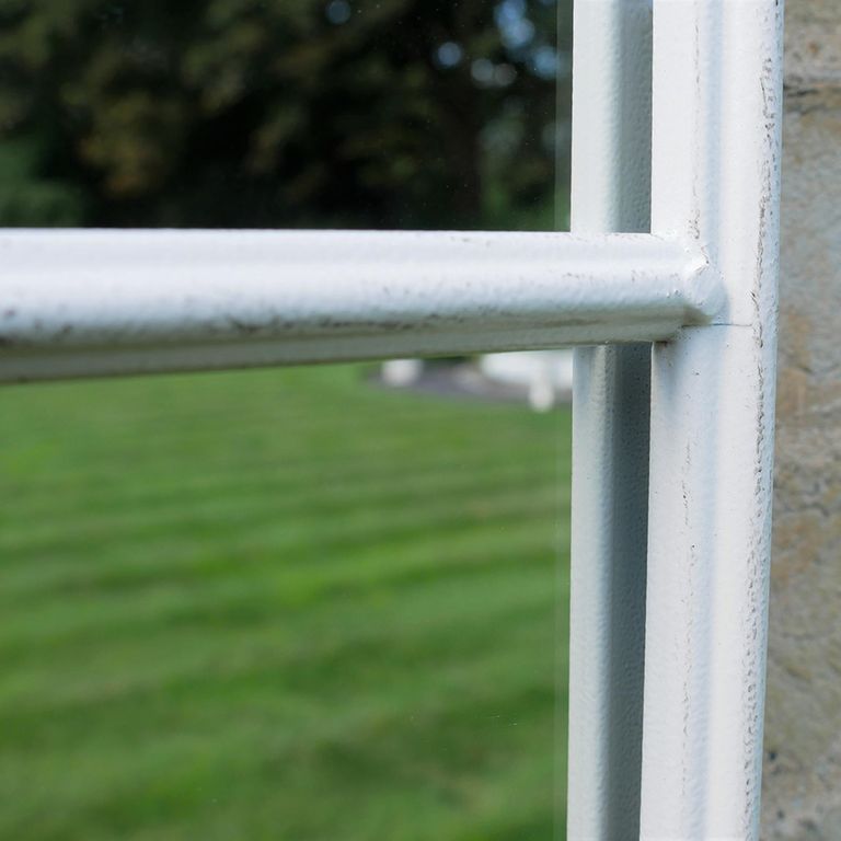 Garden Mirror - Arch - White Metal - Large - Garden