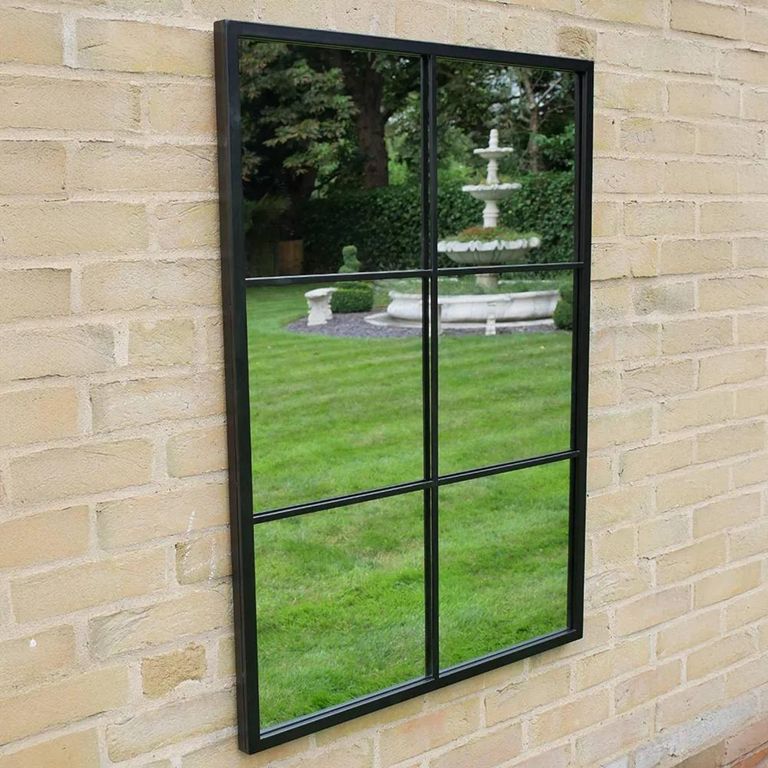 Garden Mirror - Black Metal - Outdoor