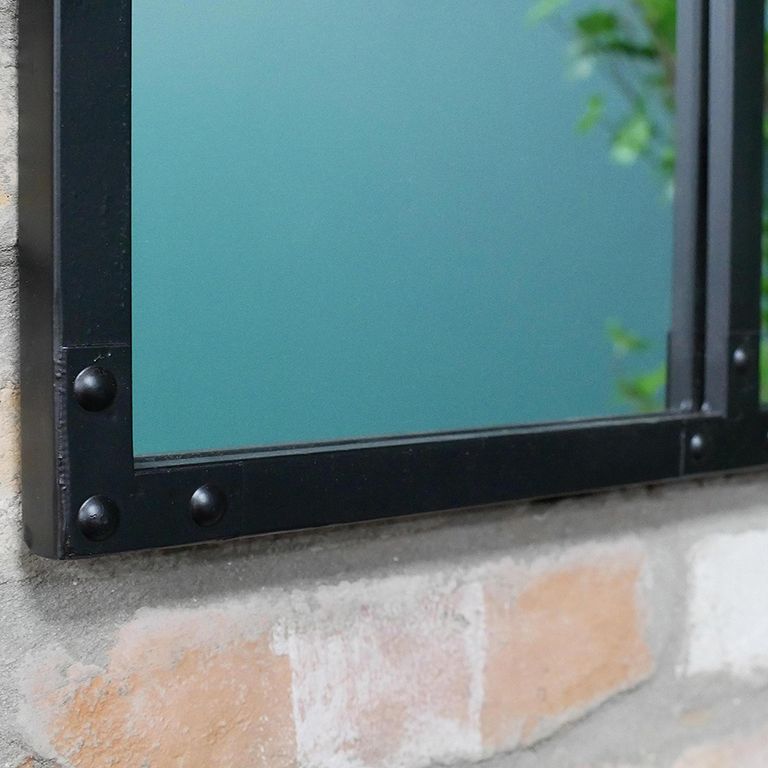 Wall Mirror - Rectangular - Black Metal - Large