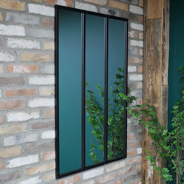 Wall Mirror - Rectangular - Black Metal - Large