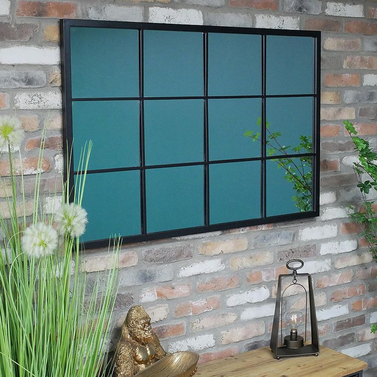Wall Mirror - Rectangular - Black - Metal